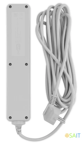 Сетевой фильтр PC Pet AP01006-5-G 5м (5 розеток) серый (пакет ПЭ)