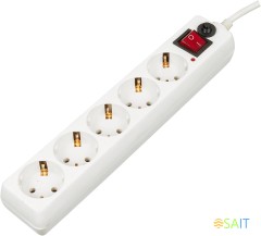 Сетевой фильтр Buro 500SH-5-W 5м (5 розеток) белый (коробка)