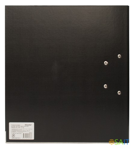 Папка-регистратор Silwerhof A4 50мм двусторон.ПВХ черный мет.окант. сборная смен.карм. на кор.