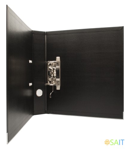 Папка-регистратор Silwerhof A4 50мм двусторон.ПВХ черный мет.окант. сборная смен.карм. на кор.