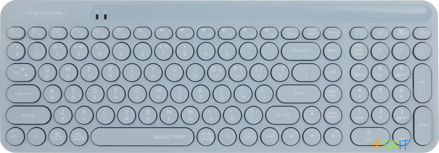 Клавиатура + мышь A4Tech Fstyler FG3300 Air клав:синий мышь:синий USB беспроводная slim Multimedia