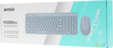 Клавиатура + мышь A4Tech Fstyler FG3300 Air клав:синий мышь:синий USB беспроводная slim Multimedia