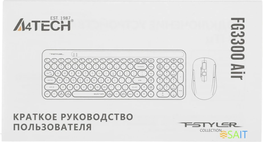 Клавиатура + мышь A4Tech Fstyler FG3300 Air клав:синий мышь:синий USB беспроводная slim Multimedia