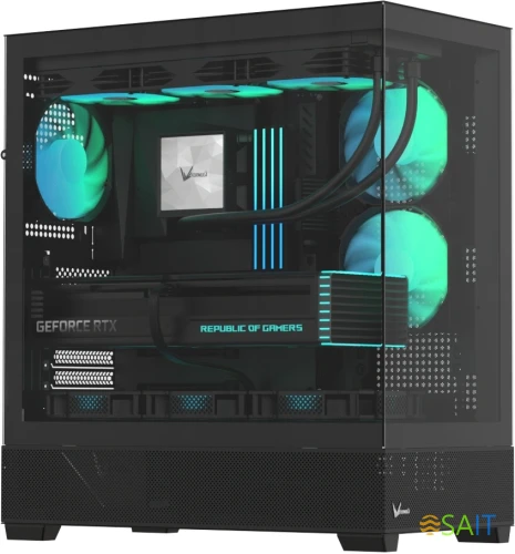 Корпус Formula Crystal Z2 Plus FR черный без БП ATX 5x120mm 1xUSB2.0 2xUSB3.0 1xUSB3.1 audio bott PSU