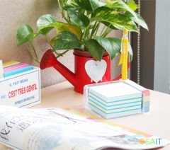 Блок самоклеящийся бумажный Stick`n 21425 200лист. 70г/м2 в подставке 76x76мм+25x76мм+закладки 5цв.