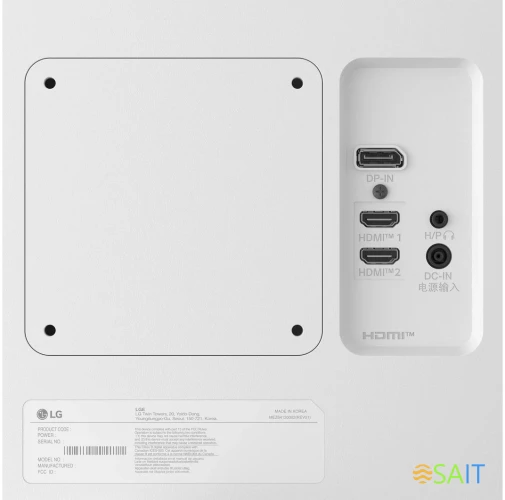 Монитор LG 27" UltraFine 27US500-W белый IPS LED 16:9 HDMI матовая Piv 1000:1 300cd 178гр/178гр 3840x2160 60Hz DP 4K 5.5кг