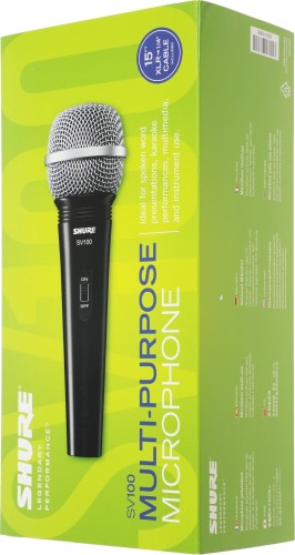 Микрофон проводной Shure SV100-A 4.5м черный/серебристый