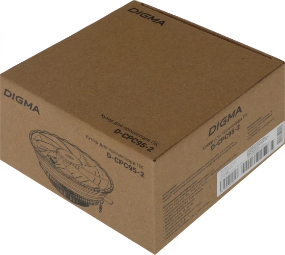 Устройство охлаждения(кулер) Digma D-CPC95-2 120x120x25mm Soc-AM5/AM4/1200/1700/1851 черный 3-pin 29dB Al 95W 185gr Ret