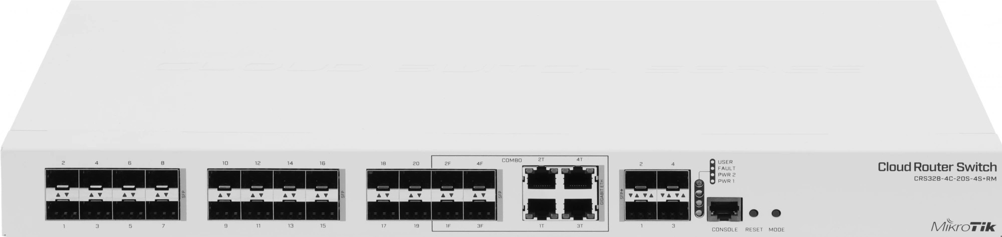 Коммутатор MikroTik CRS328-4C-20S-4S+RM 4xКомбо(1000BASE-T/SFP) 20SFP 4SFP+ управляемый