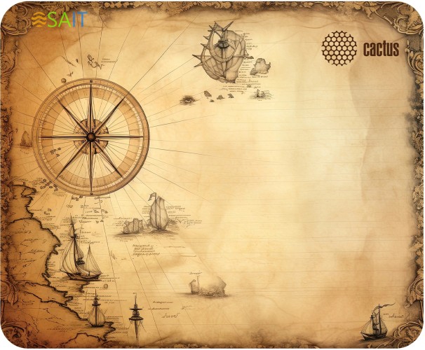 Коврик для мыши Cactus Antique map 220x180x2мм (CS-MP-P08XS)