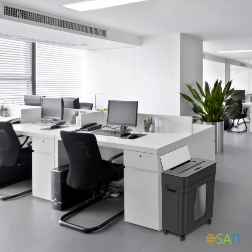 Шредер Cactus CS-SH-D8 с автоподачей (секр.P-4) фрагменты 150лист. 24лтр. скобы пл.карты