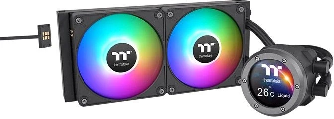 Система водяного охлаждения Thermaltake TH280 V2 Ultra EX ARGB Soc-AM5/AM4/1200/1700/1851 черный 4-pin 30.7dB Al LCD 360W Ret (CL-W416-PL14SW-A)