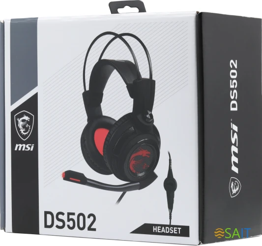 Наушники с микрофоном MSI DS502 черный 2м накладные USB оголовье (S37-0400120-SV1)