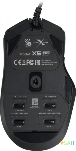 Мышь A4Tech Bloody X5 Pro черный оптическая 16000dpi USB 9but