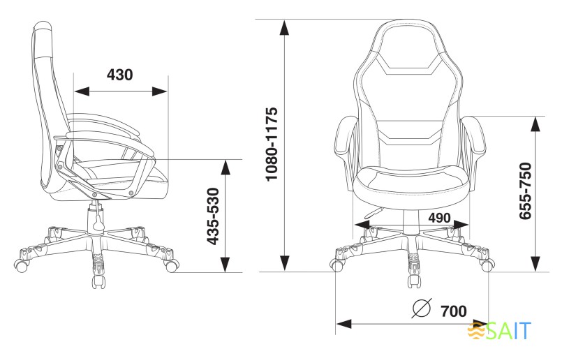 Кресло игровое Zombie 10 черный/белый ткань/эко.кожа крестов. пластик