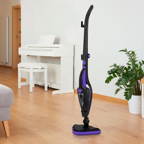 Швабра паровая Kitfort КТ-1051 1500Вт черный/фиолетовый