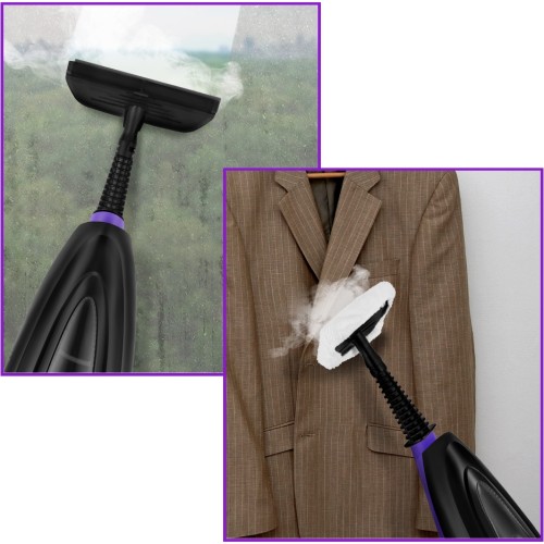 Швабра паровая Kitfort КТ-1051 1500Вт черный/фиолетовый