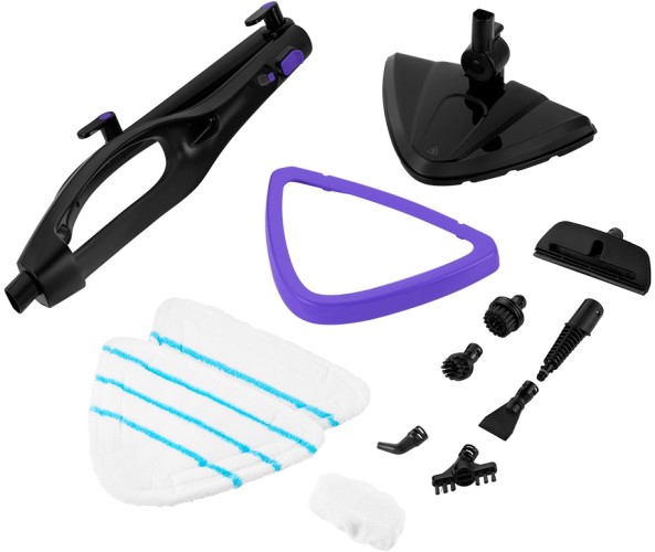 Швабра паровая Kitfort КТ-1051 1500Вт черный/фиолетовый