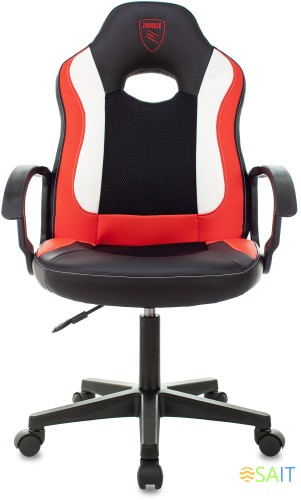 Кресло игровое Zombie 11LT черный/красный эко.кожа/ткань крестов. пластик