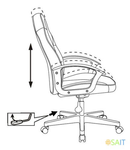 Кресло игровое Zombie 11LT черный/красный эко.кожа/ткань крестов. пластик