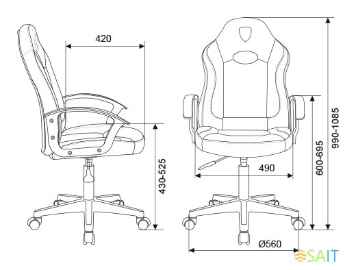Кресло игровое Zombie 11LT черный/красный эко.кожа/ткань крестов. пластик