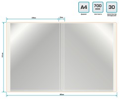 Папка с 30 прозр.вклад. Бюрократ Double Neon DNE07V30OR A4 пластик 0.7мм оранжевый