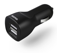 Автомобильное зар./устр. Hama H-1401660 12W 1.2A+1.2A 2xUSB универсальное черный (00173624)