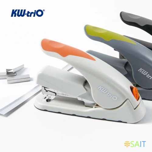 Степлер настольный Kw-Trio 5818 Soft-Touch 24/6 24/8 26/6 26/8 (40листов) снижение усилия серый/черный 210скоб