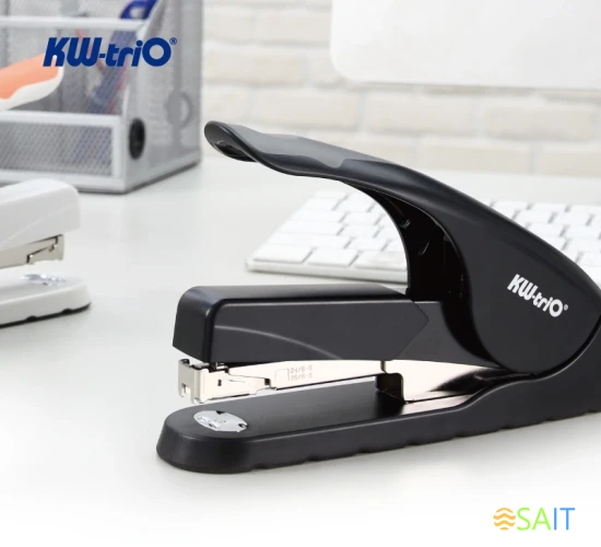 Степлер настольный Kw-Trio 5818 Soft-Touch 24/6 24/8 26/6 26/8 (40листов) снижение усилия серый/черный 210скоб