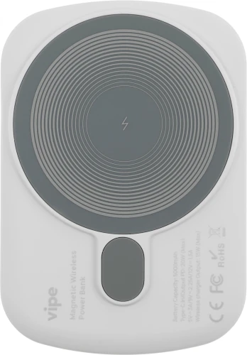 Мобильный аккумулятор Vipe Jake 5000mAh PD 20W 3A USB-C беспров.зар. белый (VPPBJAKE5KSTWH)