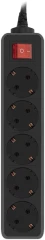 Сетевой фильтр PC Pet AP01006-E-B 1.8м (5 розеток) черный (пакет ПЭ)