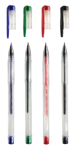 Набор ручек гелев. Silwerhof Laconic d=0.7мм индив. пак.ев. 4цв.