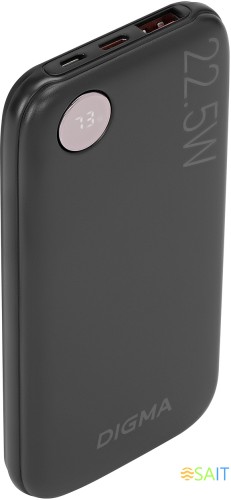 Мобильный аккумулятор Digma DGPF10B 10000mAh QC3.0/PD3.0 22.5W 3A USB-A/USB-C черный (DGPF10B22PBK)