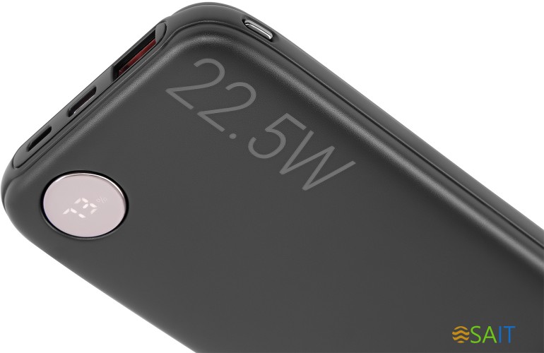 Мобильный аккумулятор Digma DGPF10B 10000mAh QC3.0/PD3.0 22.5W 3A USB-A/USB-C черный (DGPF10B22PBK)