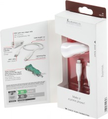 Автомобильное зар./устр. Hama H-183297 3A (PD) USB Type-C для Apple белый (00183297)
