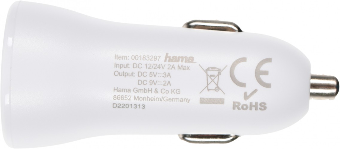 Автомобильное зар./устр. Hama H-183297 3A (PD) USB Type-C для Apple белый (00183297)