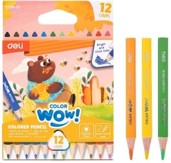 Карандаши цв. Deli EC139-12 Colorwow 3мм трехгран. 12цв. карт.кор. (12шт) 12 карандашей