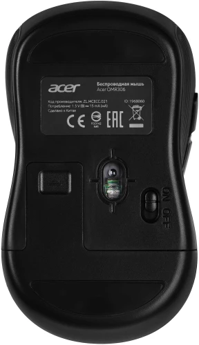 Мышь Acer OMR306 черный/серый оптическая 1600dpi беспров. USB 6but (ZL.MCECC.021)