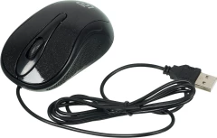 Мышь Оклик 385M черный оптическая (1600dpi) USB для ноутбука (3but)