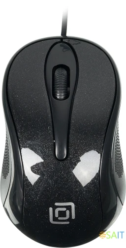 Мышь Оклик 385M черный оптическая (1600dpi) USB для ноутбука (3but)