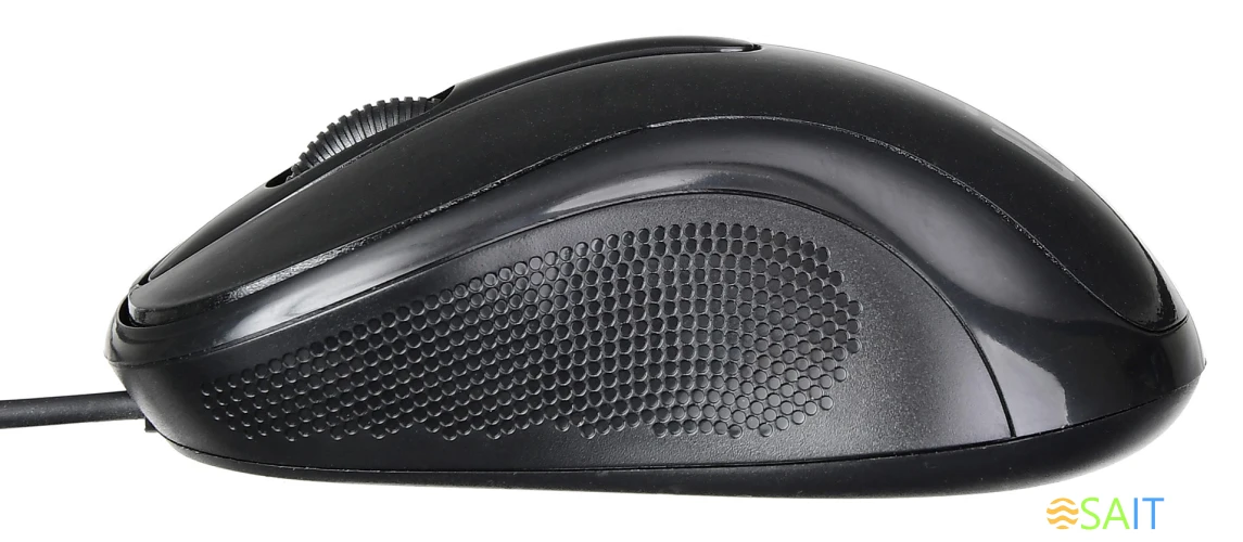 Мышь Оклик 385M черный оптическая (1600dpi) USB для ноутбука (3but)