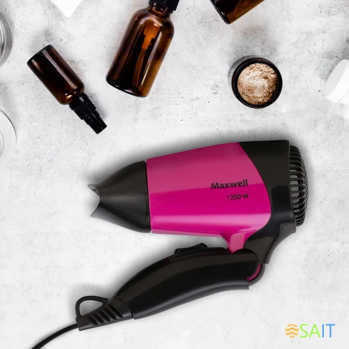 Фен Maxwell MW-2007 1200Вт черный/малиновый