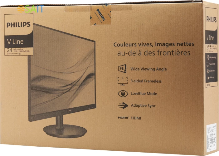 Монитор Philips 23.8" V Line 241V8AW (00/01) белый IPS LED 16:9 HDMI M/M матовая 250cd 178гр/178гр 1920x1080 75Hz VGA FHD 2.87кг