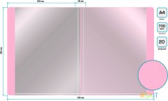 Папка с 20 прозр.вклад. Бюрократ Gems GEM20PIN A4 пластик 0.7мм торц.карм с бум. встав розовый аметист