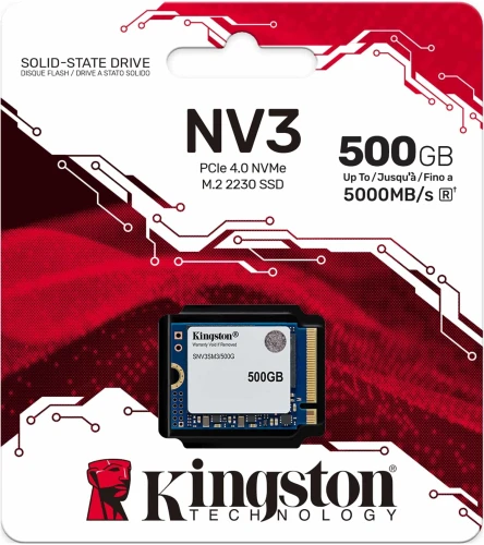 Накопитель SSD Kingston PCIe 4.0 x4 500GB SNV3SM3/500G NV3 M.2 2230