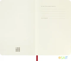 Блокнот Moleskine CLASSIC SOFT QP611F2 Pocket 90x140мм 192стр. линейка мягкая обложка красный