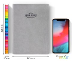 Блокнот Deli 3183GREY 205х143мм искусст. кожа 112л серый