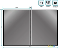 Папка с 10 прозр.вклад. Silwerhof Eco A4 пластик 0.5мм черный