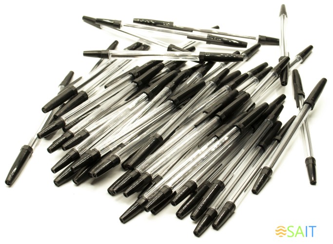 Ручка шариков. Buro Basic прозрачный d=0.7мм черн. черн. кор.карт. сменный стержень линия 0.5мм