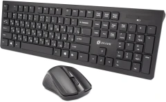 Клавиатура + мышь Оклик 250M клав:черный мышь:черный USB беспроводная slim (997834)